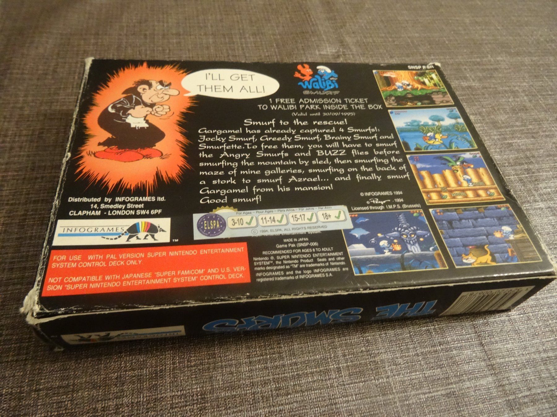 Nintendo Giochi: The Smurfs Schlümpfe SNES OVP – Usato da Olten venduto da Disc-Ausverkauf 1