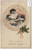 Ein gesegnetes Neues Jahr - Winterlandschaft - Litho