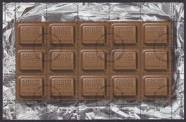 2001, CHOCO SUISSE 1024, Zierbogen gestempelt, Schokolade