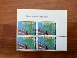 1992 CH Erstag gest.Viererblock mit Tab  (K84)