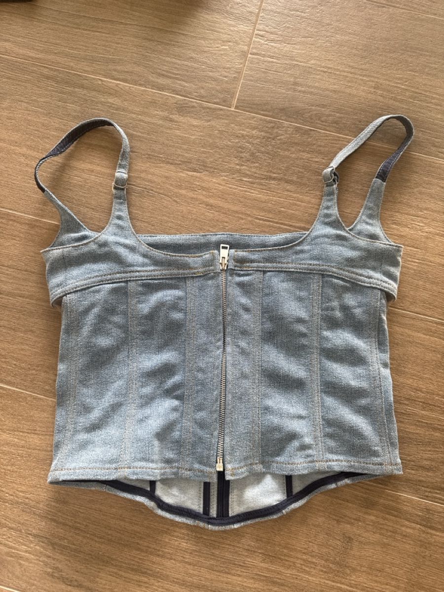 Top: Mugler Denim Corset Top - Iconic Design, Size Small! – Usato da Zürich venduto da Bellinka23 1