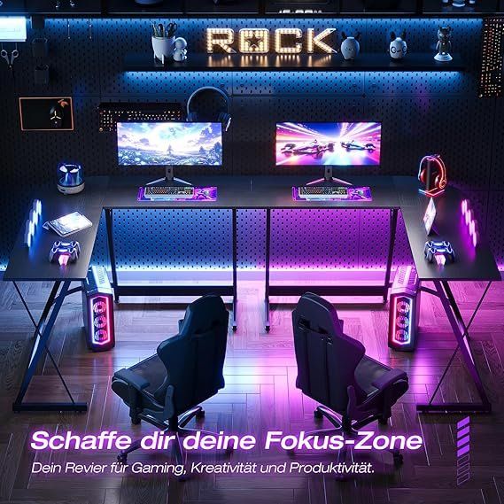 Tavoli: Gaming Tisch Computertisch Schreibtisch mit runder Ecke – Nuovo e nell'imballaggio originale da Herisau venduto da Serenco 6