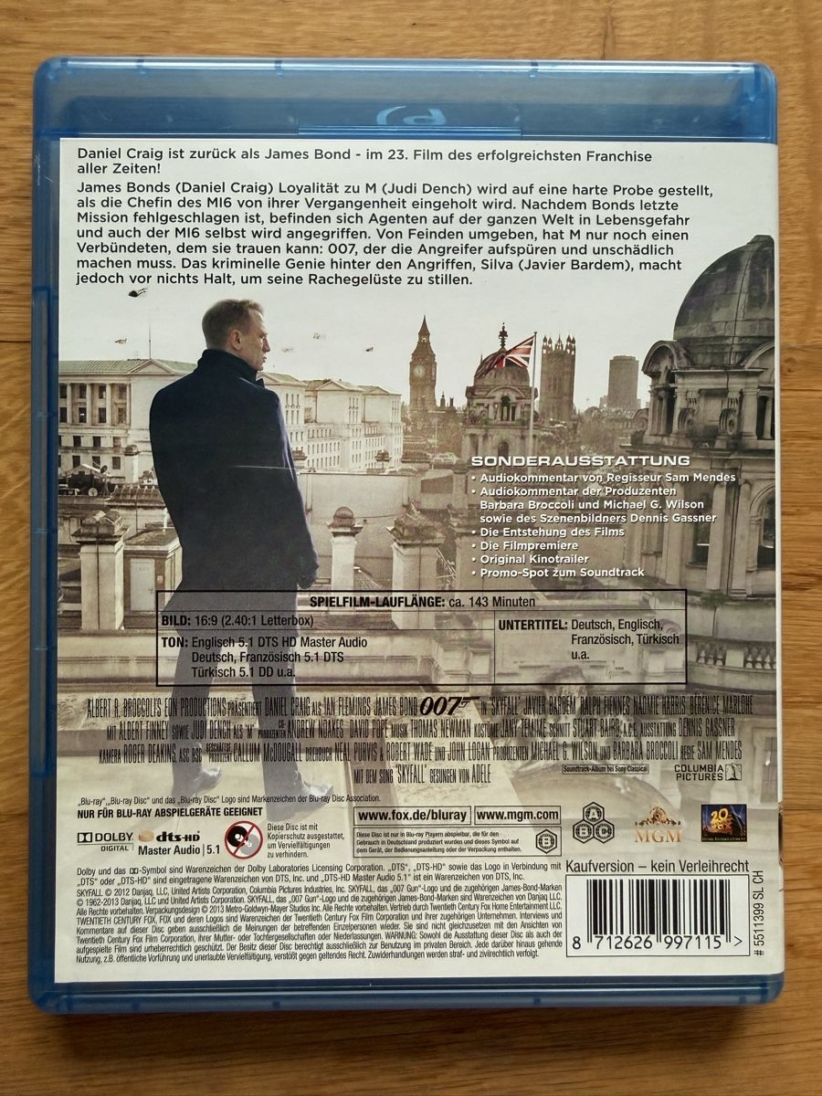 Tutti i DVDs: James Bond 007 Skyfall (2012) Blu-ray Daniel Craig – Usato da Kölliken venduto da nerdorado 1