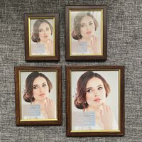 Fotorahmen Holz Set braun gold