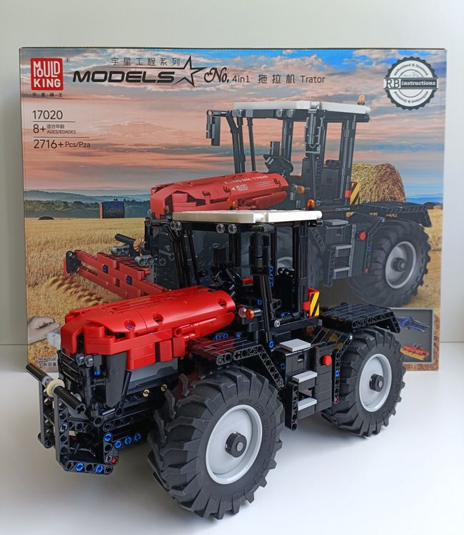 Mould King 17020 Set Trattore Agricolo 4-in-1 Con Telecomando E APP, 1339 Pezzi, Per Bambini 8+ Anni, Modello Da Costruzione