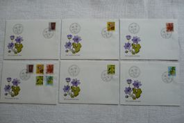 Pro Juventute 1975 6 FDC Satz & Einzelmarken SBK J252 - J256