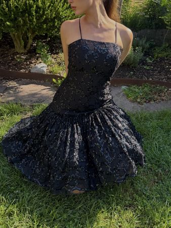 Kleid Schwarz Pailletten Grösse 36