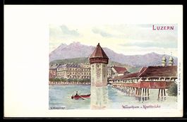 Luzern, Wasserturm u. Kapellbrücke, Rud