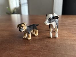 Schleich Tiere: Kalb & Welpe Set 🐶🐮
