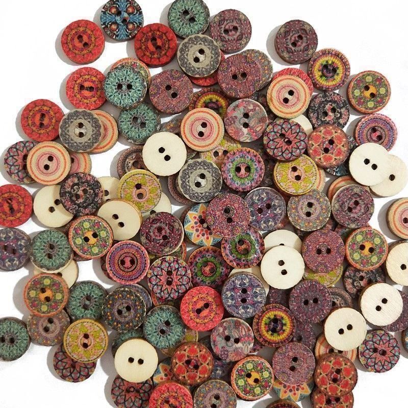 Bottoni: 100 STK GEMISCHTE HOLZ KNÖPFE - RETRO - BASTELN – Nuovo e nell'imballaggio originale da Kriens venduto da swissgadget 5