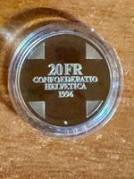 20 Fr Silbermünze in Kapsel, 1996, Polierte Platte