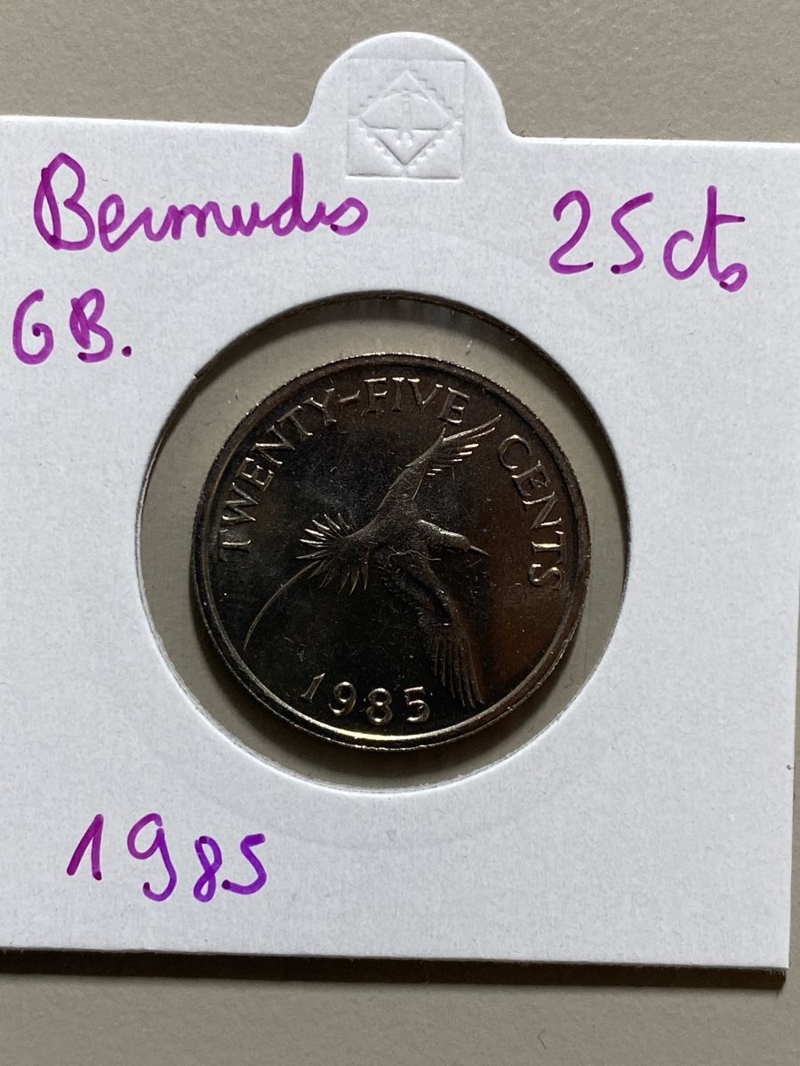 Alle Münzen: Bermudes GB - 25 centimes - 1985 – Gebraucht aus Payerne von Mike1682