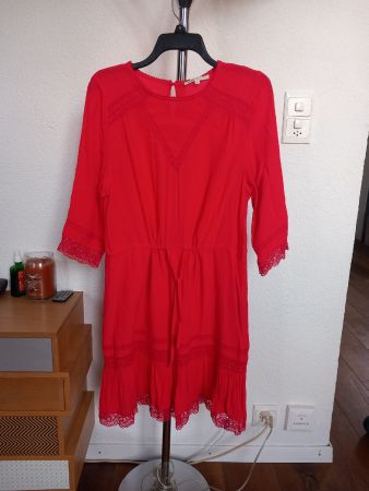Jolie robe MAJE taille 3 framboise-rouge