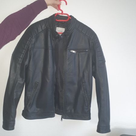Veste en similicuir Jack & Jones, taille S, noire
