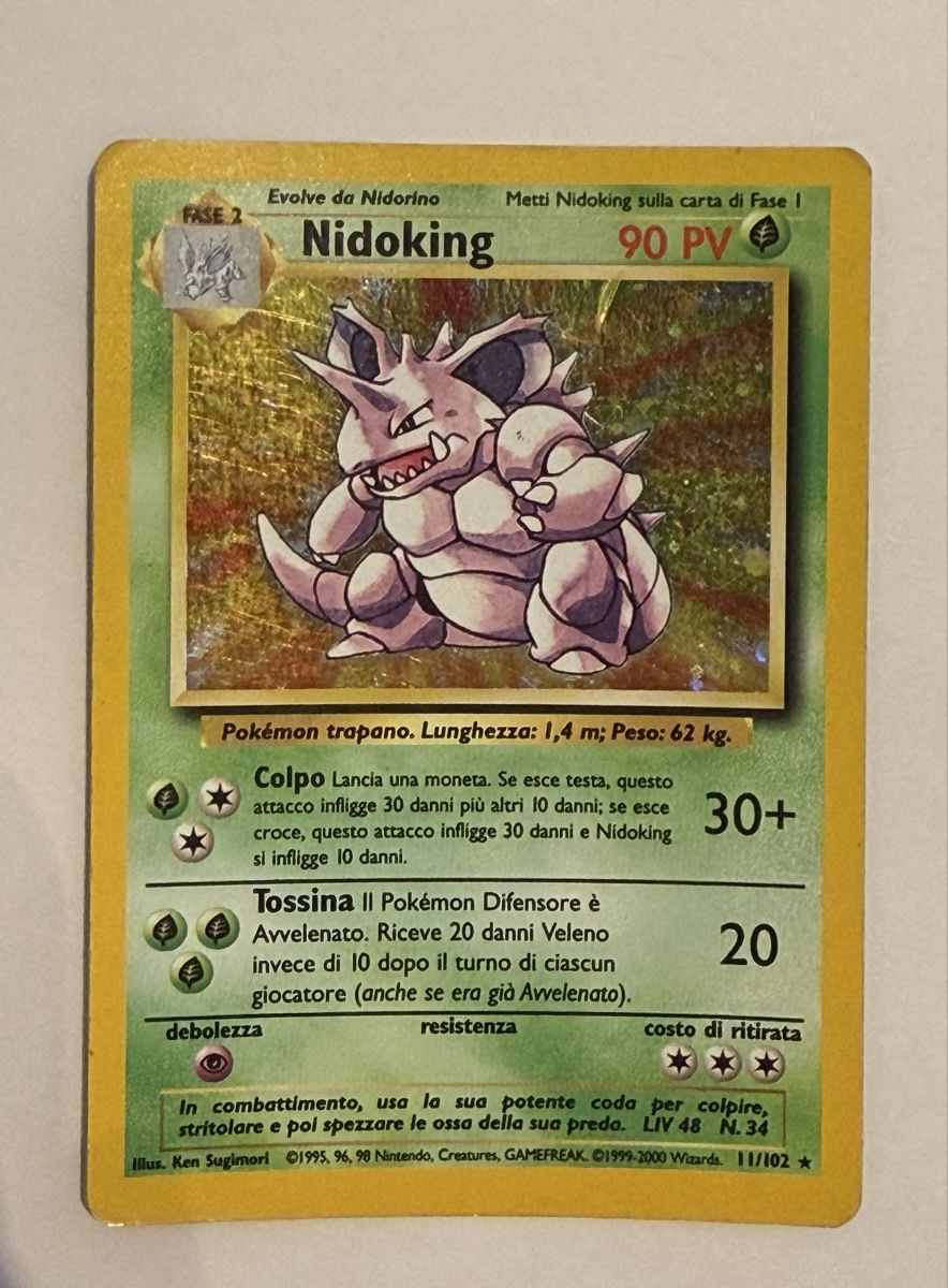 Pokémon Carte collezionabili: Nidoking 11/102 holo italian – Usato da Lugano venduto da ktm_7jr7