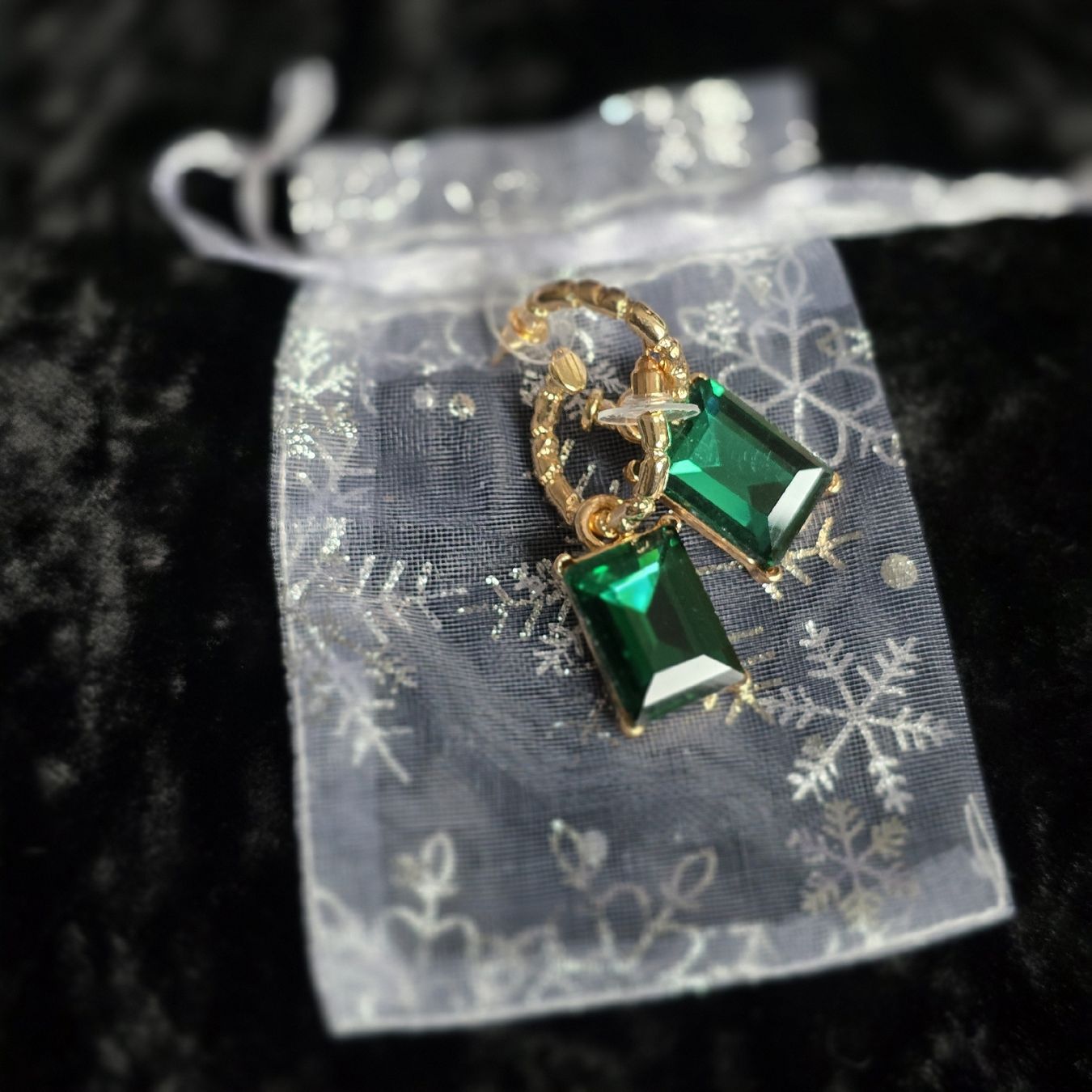 Ohrringe & -stecker: Smaragd Ohrringe, goldfarben, Statement-Schmuck, Neu! – Neu (gemäss Beschreibung) aus Rheinsulz von Gilea 2