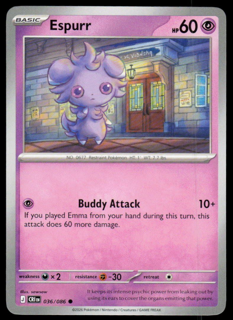 Pokémon Carte collezionabili: Pokemon Espurr 036/086 – Usato da Herisau venduto da Pokemon2025