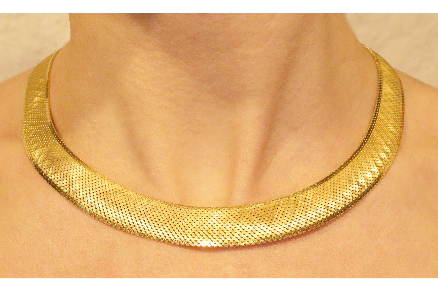 Catenine: 750er Gelbgold Collier mit Kontrastdesign – Usato da Dürnten venduto da schmucklicher 3