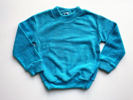 Kinderpulli lA Frotté türkis für ca. 2-3 Jahre VINTAGE 1970s