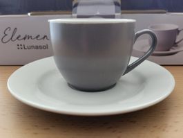 Espressotasse Lunasol, hellbraun/grau, 4er Set
