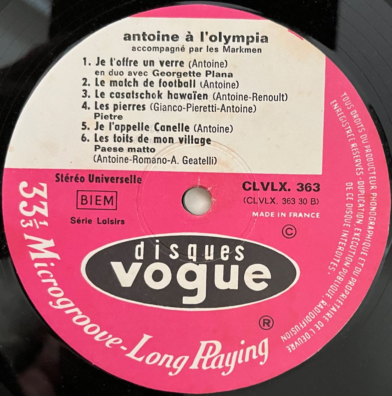 Dischi in vinile: ANTOINE - À L'OLYMPIA - 33 Tours – Usato da Bussigny venduto da vinyl-pas-cher 2