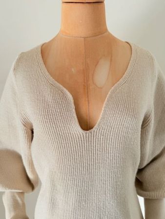 H&M Edler Strickpullover Beige mit V-Ausschnitt