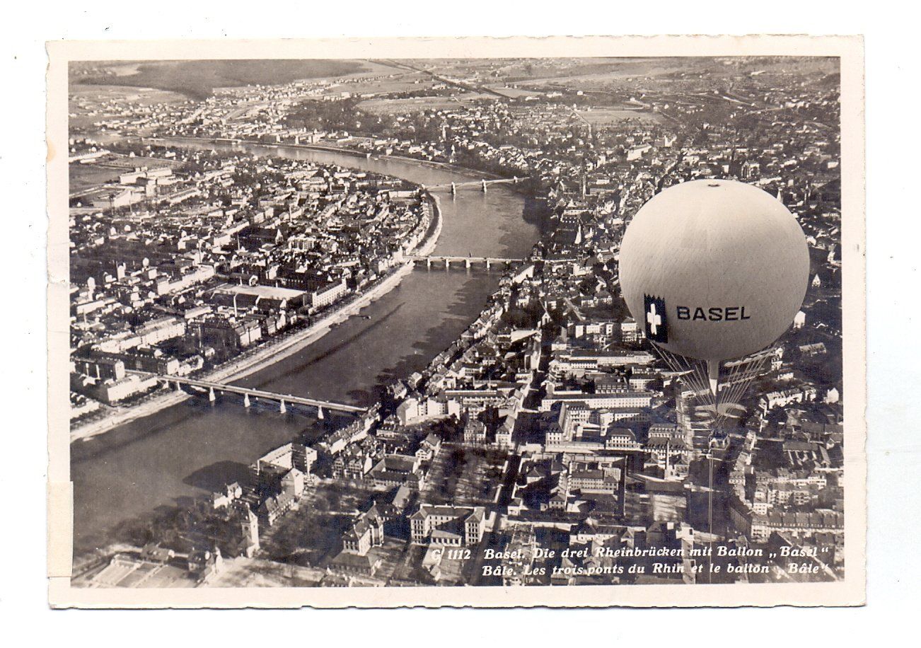 Ansichtskarten: Ballon über Basel 1932 - Gordon Bennett - Ballonpost – Gebraucht aus Tagelswangen von Miski