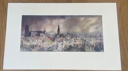 Ulrich Hübner Original Aquarell