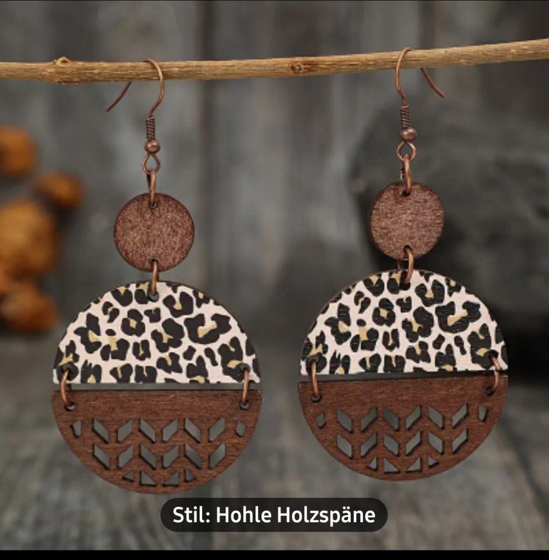 Orecchini pendenti & Orecchini a lobo: Holz Ohrringe Leopard  Boho geschenkidee – Nuovo e nell'imballaggio originale da Neuhausen am Rheinfall venduto da lau_ns9q