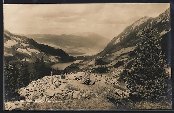 Cartoline postali: AK Tschorrenalp, Blick auf Lungernsee – Usato da Berlin venduto da bartko-reher