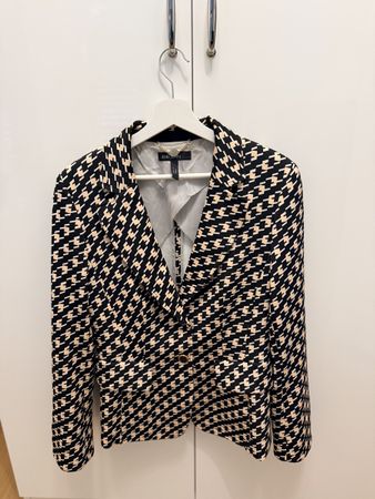 Marc Cain Blazer schwarz beige Hahnentrittmuster Grösse 38