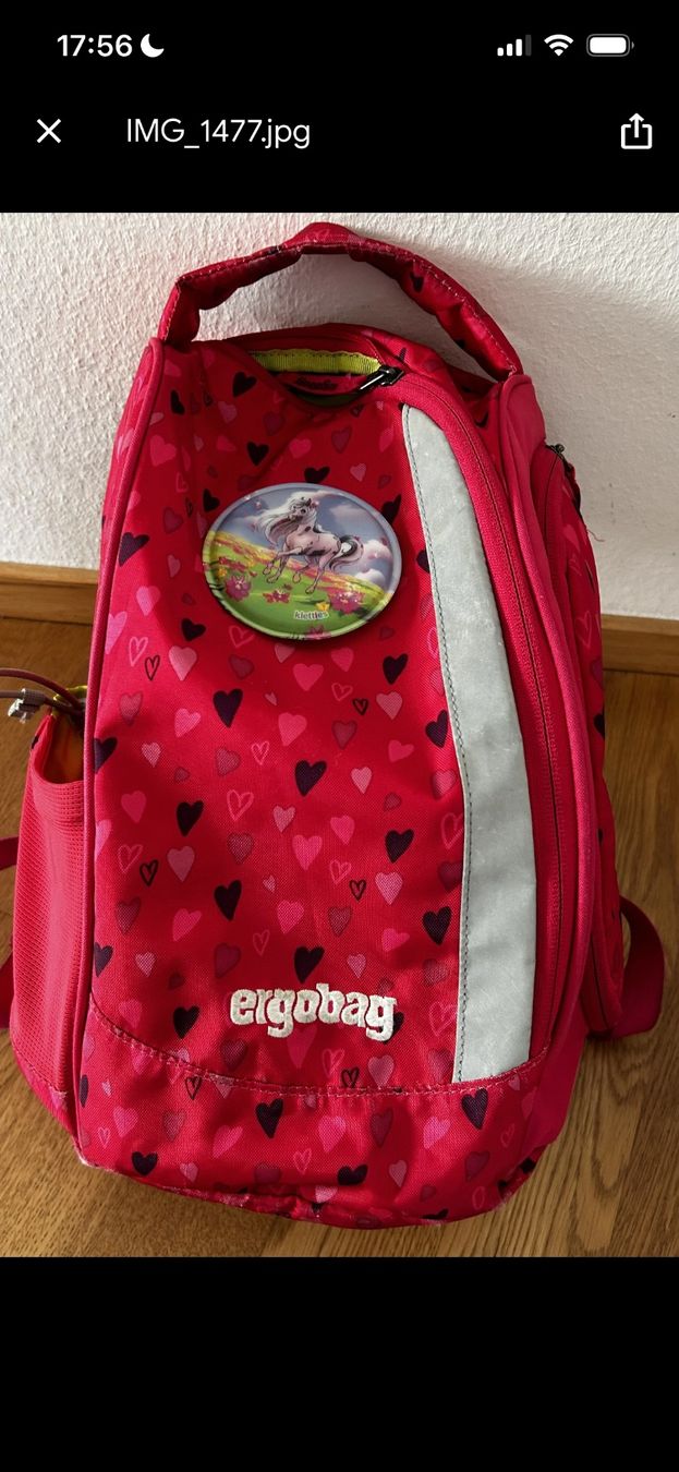 Borse & Zaini: Ergobag School Backpack - Pink with Hearts & Horse Design! – Usato da Binningen venduto da ale_6685 4