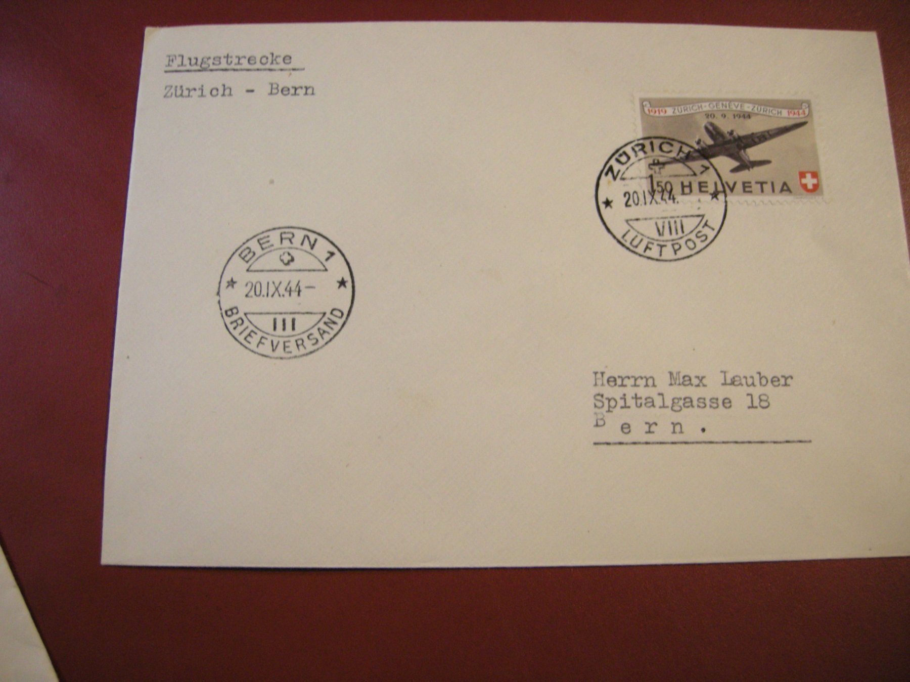 Tutti i francobolli: 3 FLUGPOSTBRIEFE 1938/1944/1946, PRO AERO – Usato da Eschenbach SG venduto da eDaisy 3