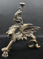 Alter Drachenleuchter, Messingbronze-Kerzenhalter