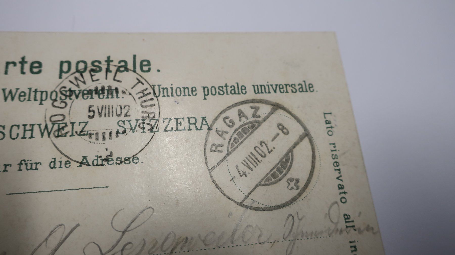 Cartoline postali: Ragaz  1902 – Usato da Cormoret venduto da Pascalll2001 6