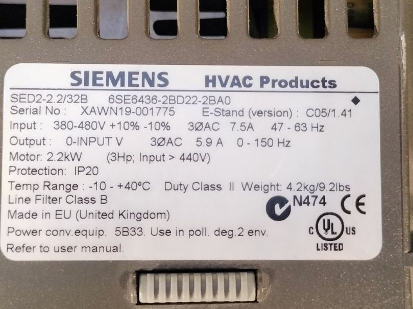 Siemens Konverter: Frequenzumrichter Siemens SED2-2/32B 2.2kW mit Filter – Gebraucht aus Luzern von gpe_9dj2 6