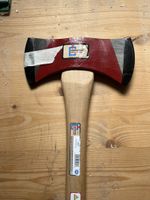 Doppel Axt Holzstiel mit Metallkopf 80cm neuwertig