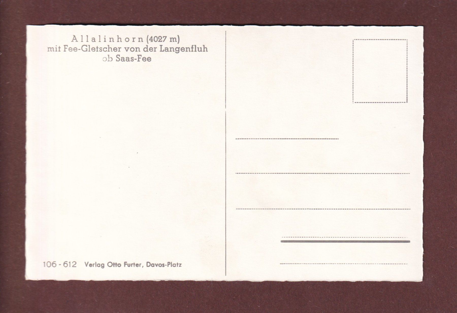 Cartoline postali: ALLALINHORN - Fee-Gletscher – Usato da Pully venduto da nicecards 1