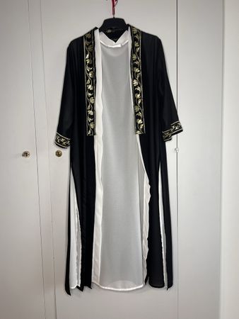 Leichter Mantel, zweilagig schwarz/weiss