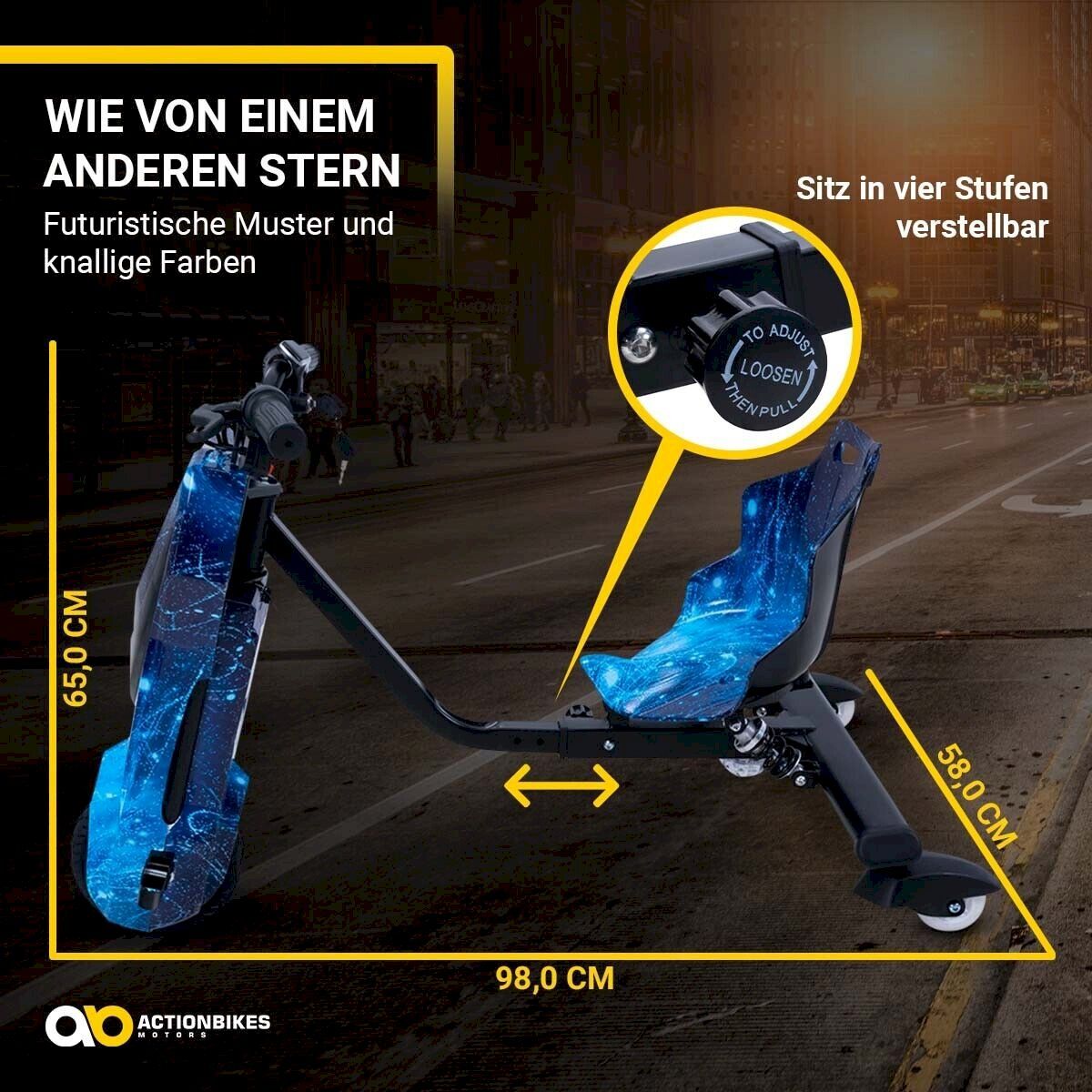 Véhicules pour enfants: Elektro-Drift-Trike Space Blue – Neuf avec emballage d'origine à Bottighofen par zaap 6