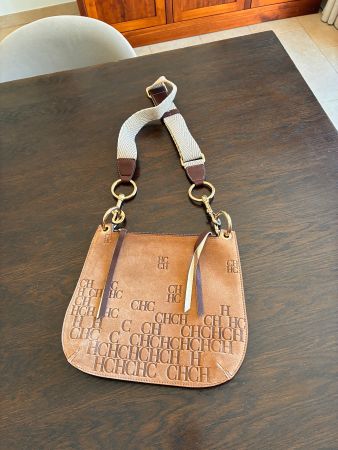 Sac bandoulière Carolina Herrera daim marron occasion