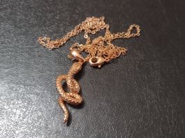 Vergoldet Anhänger, Schlange, mit 46cm Kette