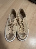 Puma Plateau Sneaker, beige-rosa/gold, Grösse 38.5