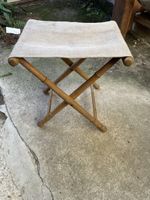 Mid Century Regie-Hocker mit Stoffbezug 🪑