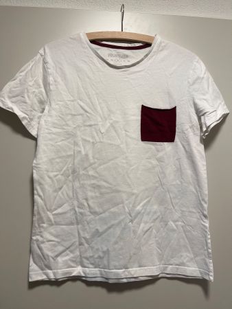 YOURTURN T-Shirt, weisses Shirt mit Brusttasche, Gr. M