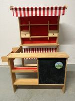 Kaufladen aus Holz mit Kasse und viel Zubehör