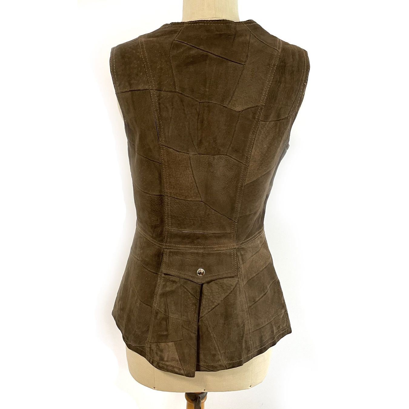 Gilet & Giacche senza maniche: Weste Lederweste Gr. 40 Wildleder Patchwork VINTAGE 1970s – Usato da Brüttisellen venduto da Buxus 3