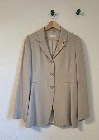 Longline Blazer Beige Wollmix Made in Italy Gr. 38/40