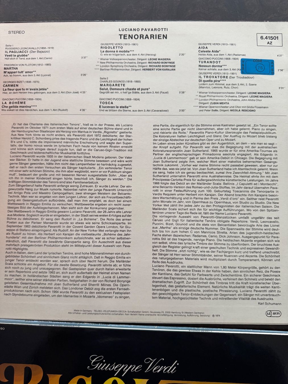 Dischi in vinile: LUCIANO PAVAROTTI, 4X – Usato da MURI b. Bern venduto da Anda1 2