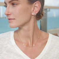 Elegante Blumen-Halskette mit Zirkonia – 18K vergoldeter Ede